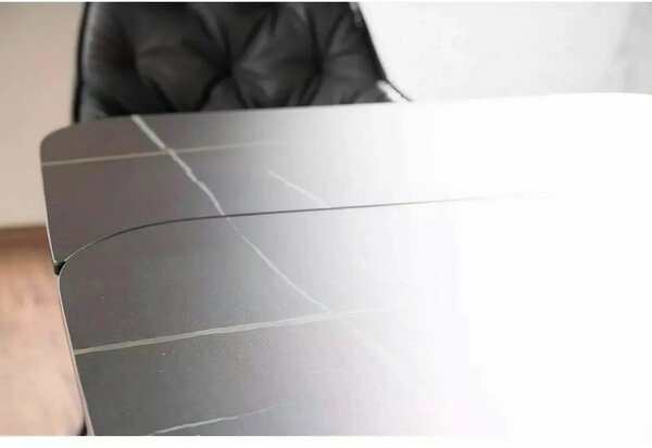 Masa extensibila INFINITY CERAMIC, negru, sticla securizata/ceramica