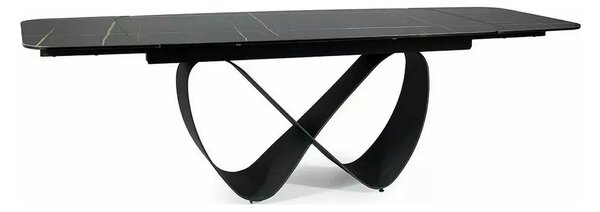 Masa extensibila INFINITY CERAMIC, negru, sticla securizata/ceramica