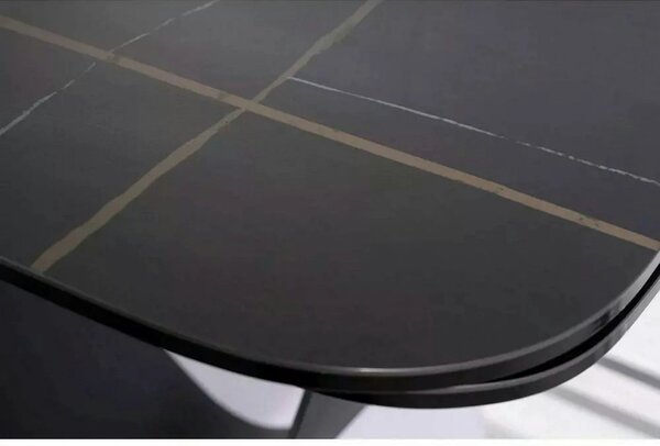 Masa extensibila INFINITY CERAMIC, negru, sticla securizata/ceramica