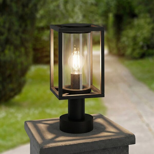 Lucande Ferda lampă cu soclu, 37 cm, antracit, IP44, reglabil, Negru, Aluminiu, Modern