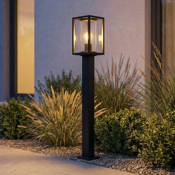 Lucande Bornă luminoasă Ferda, 100 cm, antracit, IP44, reglabil, Negru, Aluminiu, Modern