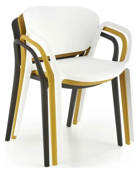 Scaun afara K491, alb, polipropilena, 60x56x76 cm