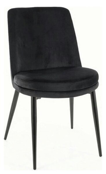 Scaun KAYLA, negru, stofa catifelata/metal, 49x46x84 cm