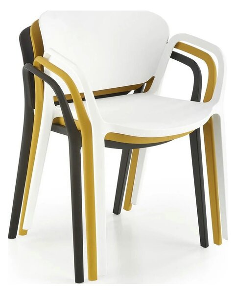 Scaun afara K491, alb, polipropilena, 60x56x76 cm