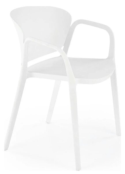 Scaun afara K491, alb, polipropilena, 60x56x76 cm