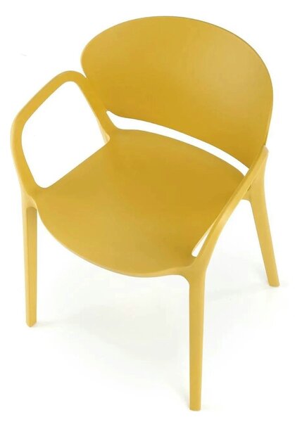 Scaun K491, galben, polipropilena, 60x56x76 cm
