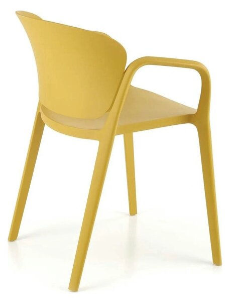Scaun K491, galben, polipropilena, 60x56x76 cm