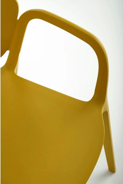 Scaun K491, galben, polipropilena, 60x56x76 cm