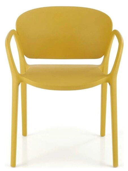 Scaun K491, galben, polipropilena, 60x56x76 cm