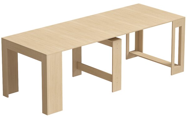 HOMCOM Masă de Dining Compactă pentru Bucătărie Economisește Spațiu, 240 x 90 x 78 cm, Lemn Deschis | Aosom Romania