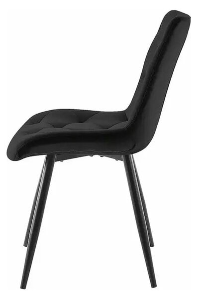 Scaun RALPH, negru, stofa catifelata/metal, 51x42x88 cm