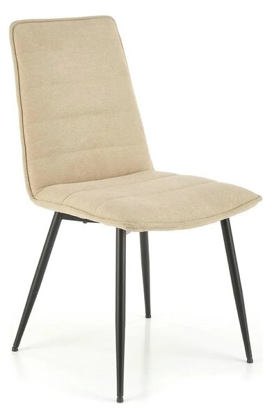 Scaun K493, bej/negru, stofa clasica/metal, 47x60x92 cm