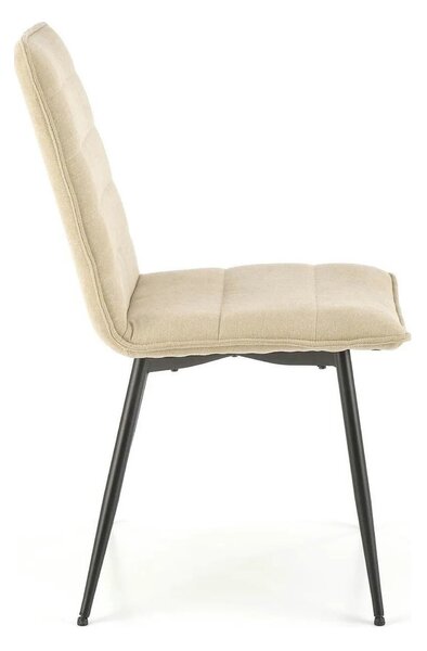 Scaun K493, bej/negru, stofa clasica/metal, 47x60x92 cm