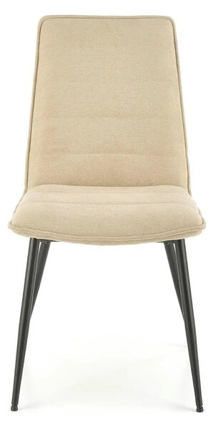 Scaun K493, bej/negru, stofa clasica/metal, 47x60x92 cm