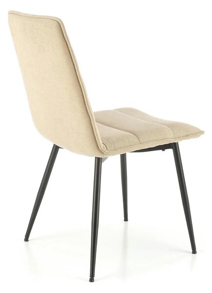 Scaun K493, bej/negru, stofa clasica/metal, 47x60x92 cm