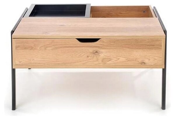 Masuta cafea PODIUM, stejar/negru, 85x80x43/64 cm