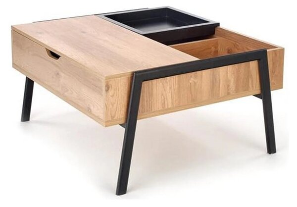 Masuta cafea PODIUM, stejar/negru, 85x80x43/64 cm