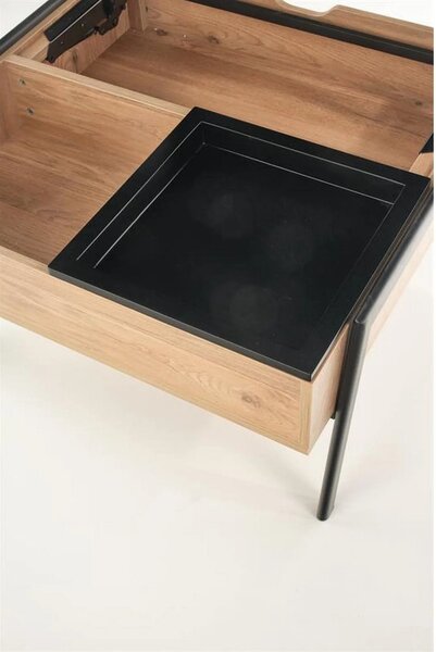 Masuta cafea PODIUM, stejar/negru, 85x80x43/64 cm