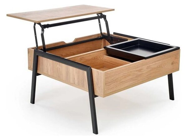 Masuta cafea PODIUM, stejar/negru, 85x80x43/64 cm