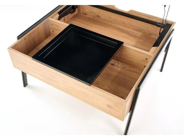 Masuta cafea PODIUM, stejar/negru, 85x80x43/64 cm
