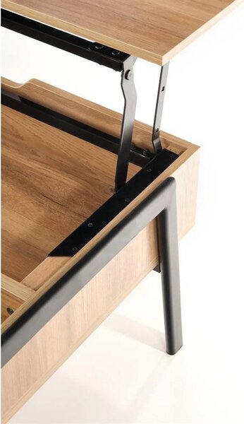 Masuta cafea PODIUM, stejar/negru, 85x80x43/64 cm