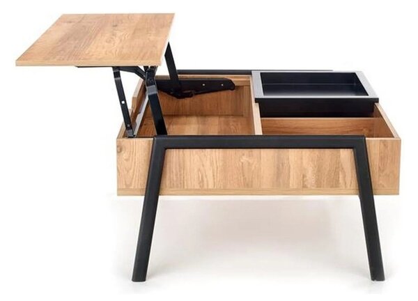 Masuta cafea PODIUM, stejar/negru, 85x80x43/64 cm