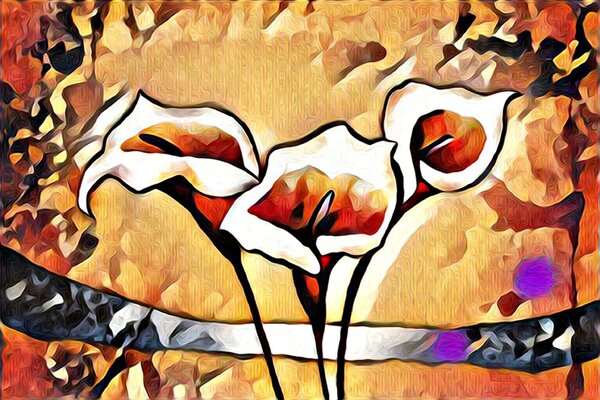 Tapet artistic etno calla lilly