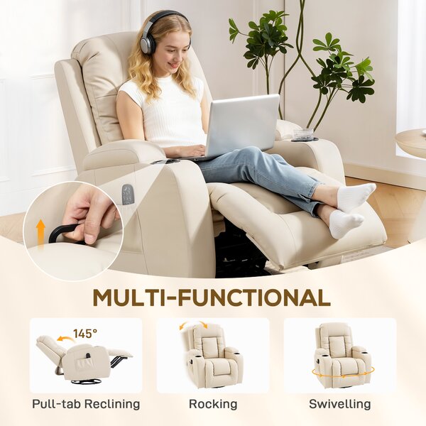 Homcom Fotoliu Relax – Rabatabil cu Masaj & incalzire | Aosom Romania