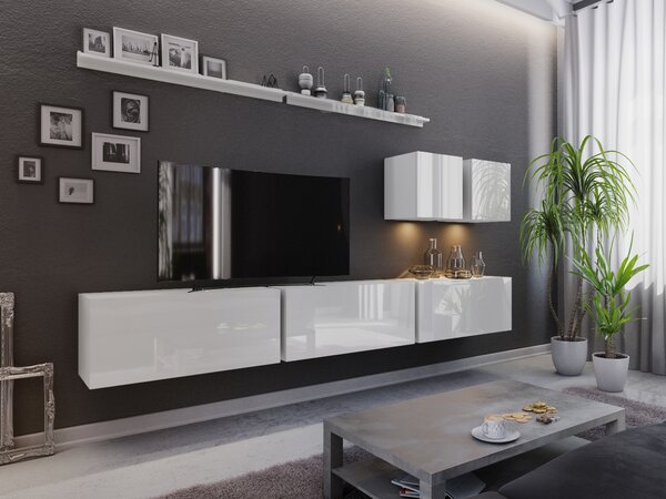 Mobilier living Darriot (alb + alb lucios). 1007693