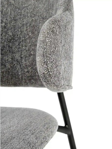 Scaun K497, gri deschis, stofa clasica/metal, 52x62x82 cm