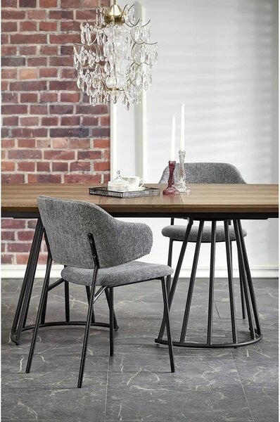 Scaun K497, gri deschis, stofa clasica/metal, 52x62x82 cm