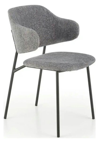 Scaun K497, gri deschis, stofa clasica/metal, 52x62x82 cm