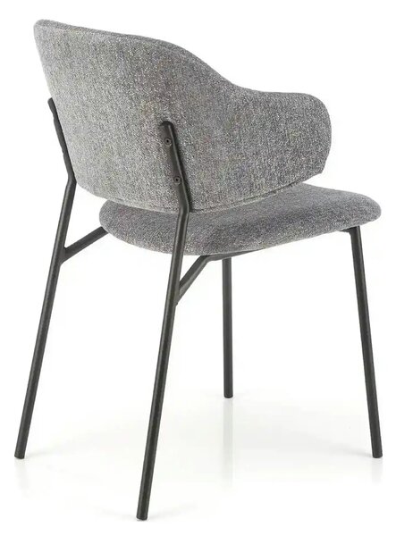 Scaun K497, gri deschis, stofa clasica/metal, 52x62x82 cm