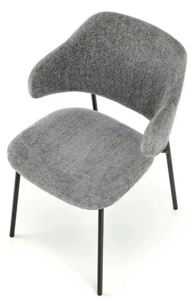 Scaun K497, gri deschis, stofa clasica/metal, 52x62x82 cm
