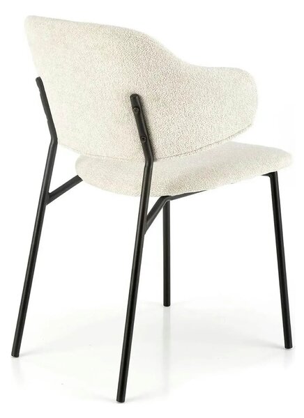 Scaun K497, crem, stofa clasica/metal, 52x62x82 cm