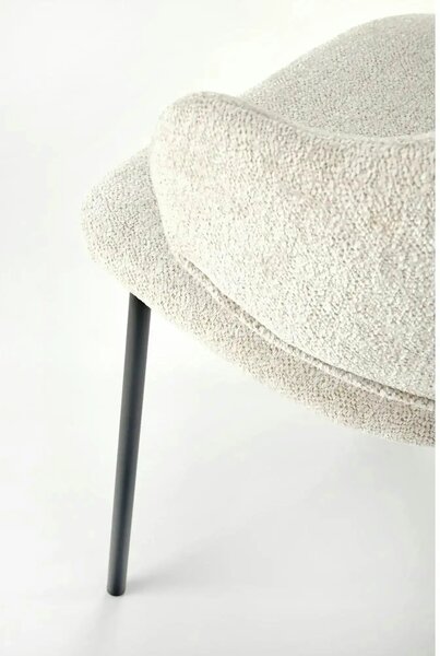 Scaun K497, crem, stofa clasica/metal, 52x62x82 cm