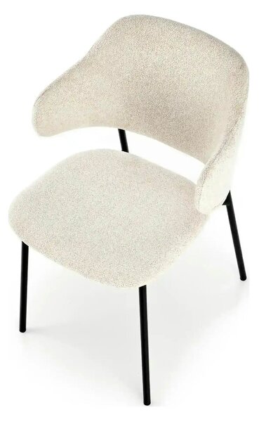 Scaun K497, crem, stofa clasica/metal, 52x62x82 cm