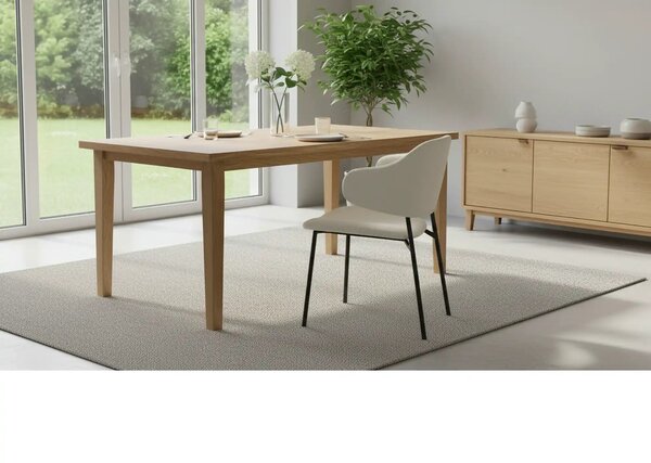 Scaun K497, crem, stofa clasica/metal, 52x62x82 cm