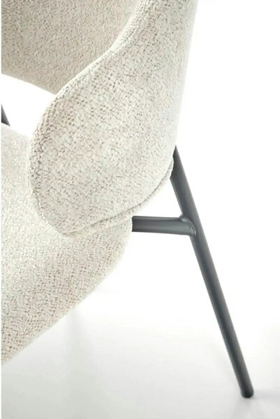 Scaun K497, crem, stofa clasica/metal, 52x62x82 cm
