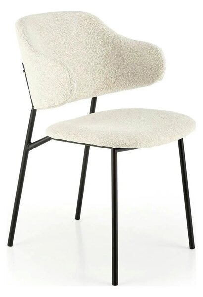 Scaun K497, crem, stofa clasica/metal, 52x62x82 cm