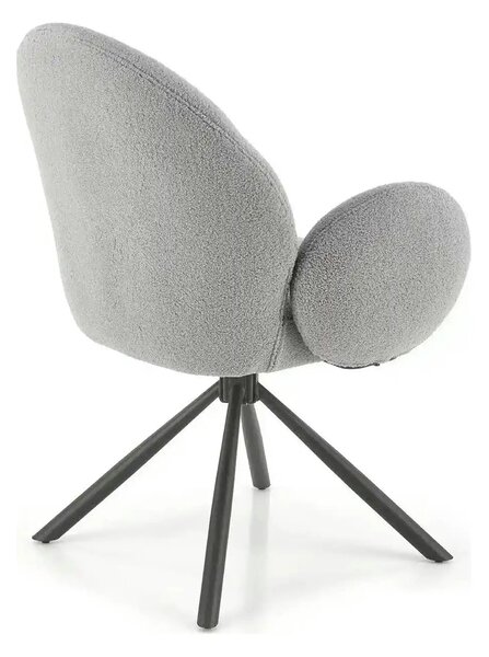 Scaun rotativ K498, gri, stofa/metal, 64x63x90 cm
