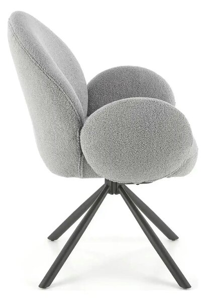 Scaun rotativ K498, gri, stofa/metal, 64x63x90 cm