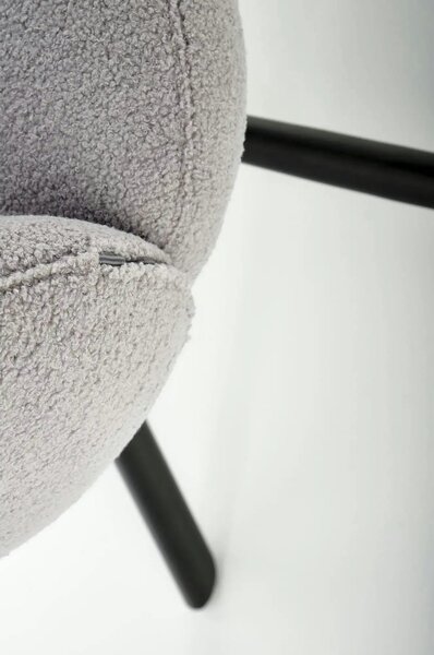 Scaun rotativ K498, gri, stofa/metal, 64x63x90 cm