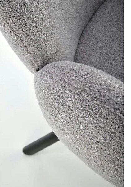 Scaun rotativ K498, gri, stofa/metal, 64x63x90 cm