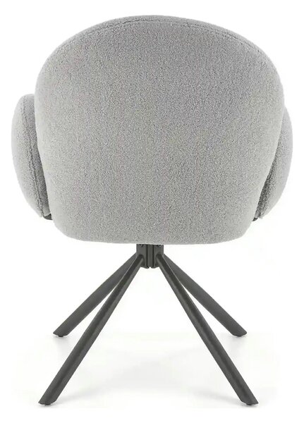 Scaun rotativ K498, gri, stofa/metal, 64x63x90 cm
