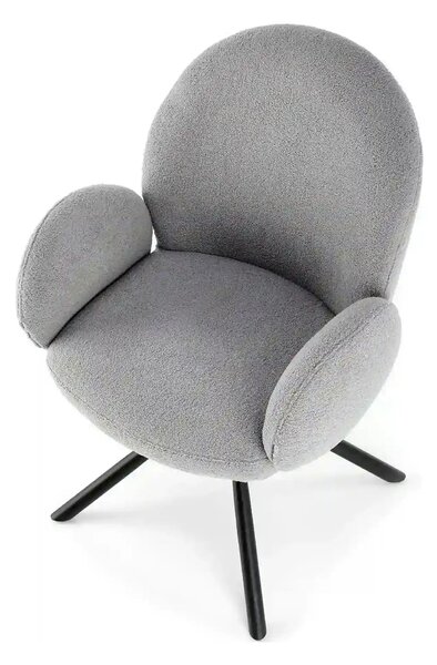 Scaun rotativ K498, gri, stofa/metal, 64x63x90 cm