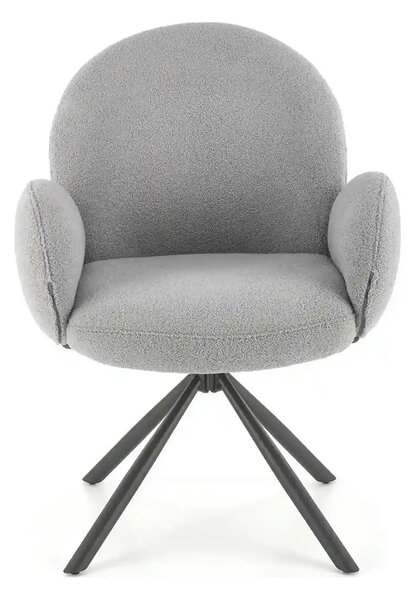 Scaun rotativ K498, gri, stofa/metal, 64x63x90 cm