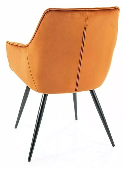 Scaun tapitat stofa LILIA, caramiziu/negru, 59x45x90 cm