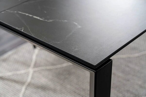 Masa extensibila METROPOL CERAMIC, negru, sticla securizata/ceramica