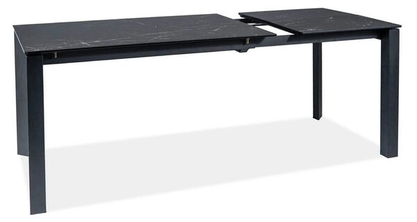 Masa extensibila METROPOL CERAMIC, negru, sticla securizata/ceramica